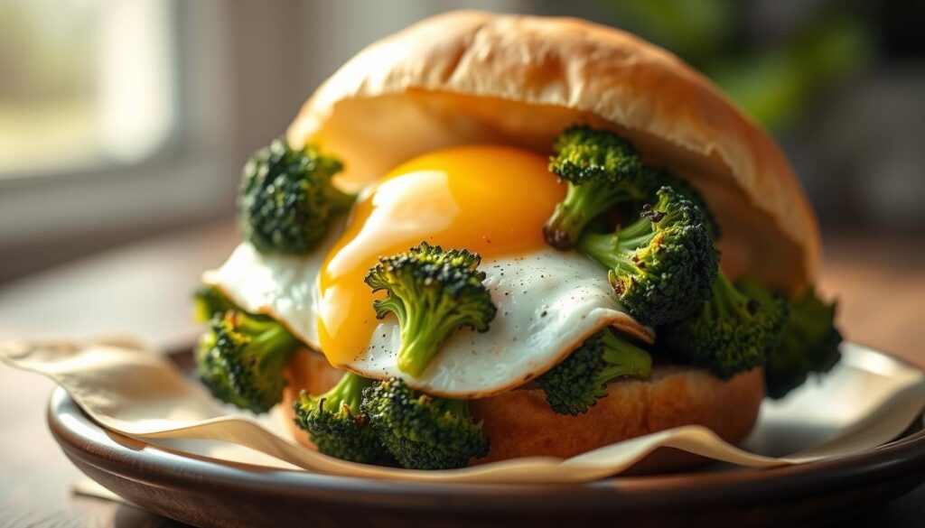 Broccoli and Egg Breakfast Sandwich